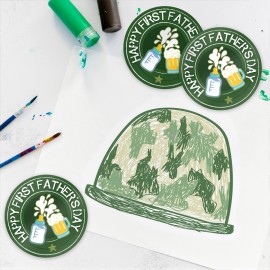Happy First Fathers Day - Army Badge
