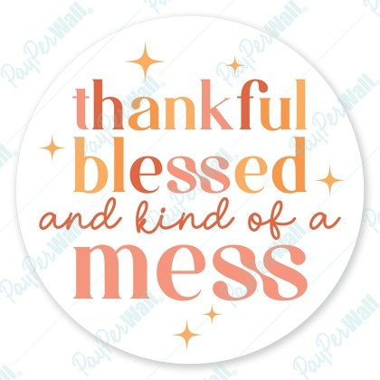 Thankful Blessed and Kind of a Mess - Circle