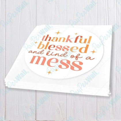 Thankful Blessed and Kind of a Mess - Circle