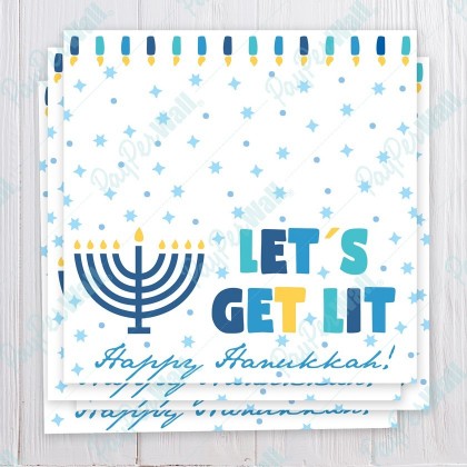 Let's Get Lit Happy Hanukkah - Bag Topper