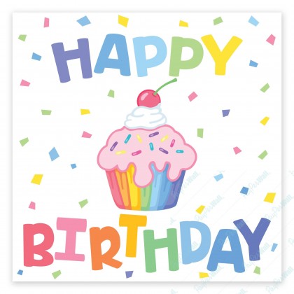 Happy Birthday Rainbow square