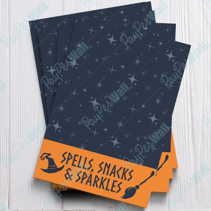 Spells Snacks and Sparkles - Card